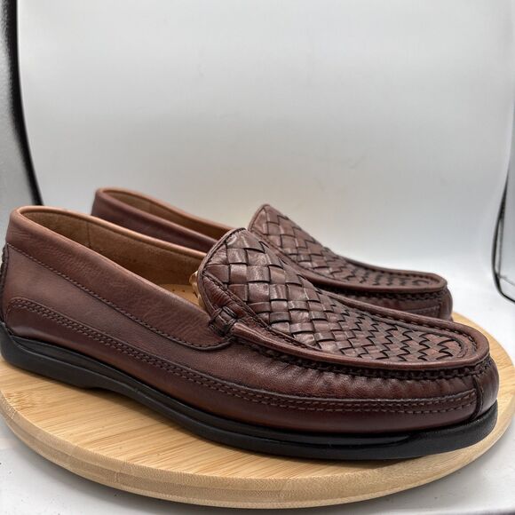 Cherokee Mens Size 11 Woven Leather Loafer Shoes Made in Brazil Vintage - Picture 1 of 10